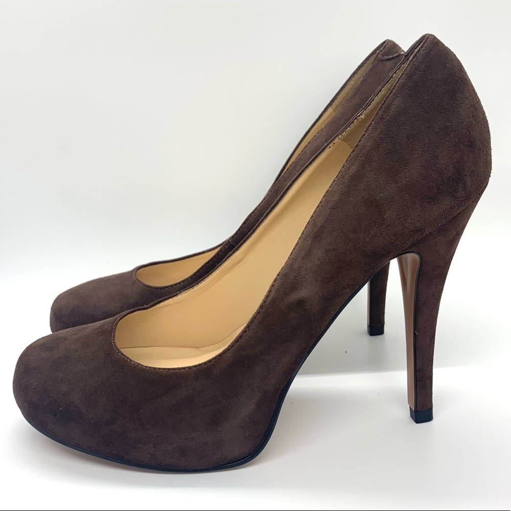 Talbots Brown Skyla Suede Platform Heels Pumps